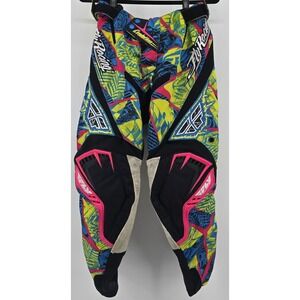 Fly Racing Evolution Motocross Riding Pant Mens 30 Colorful Stretch Mesh Leather